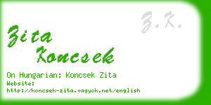 zita koncsek business card